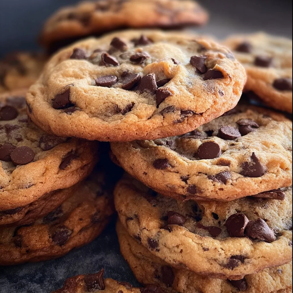 Batch of no chill chocolate chip cookies on a cooling rack