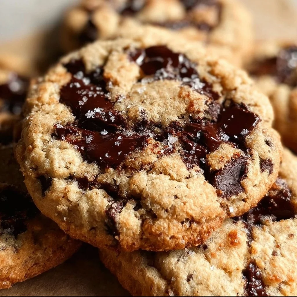 Oat flour chocolate chip cookies fresh out of the oven