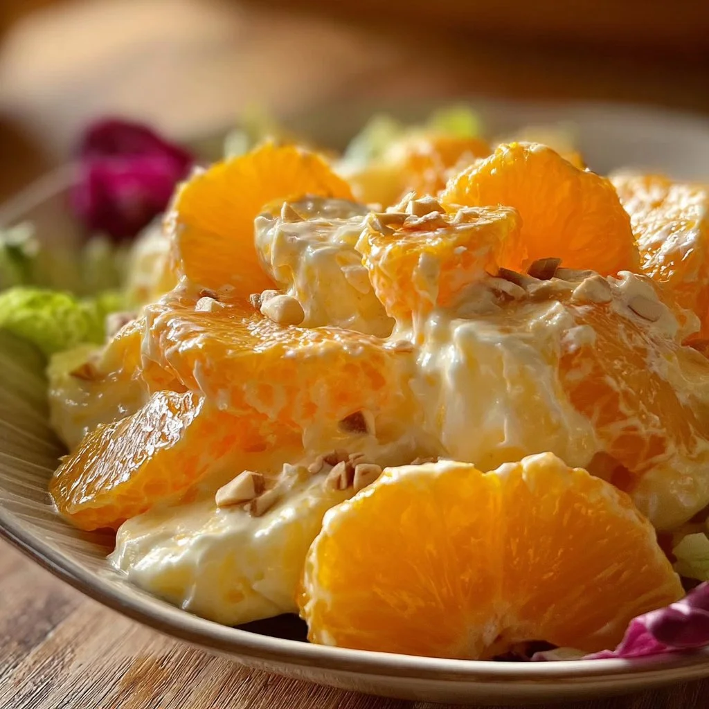 Delicious Orange Dreamsicle Salad with vibrant oranges and creamy dressing