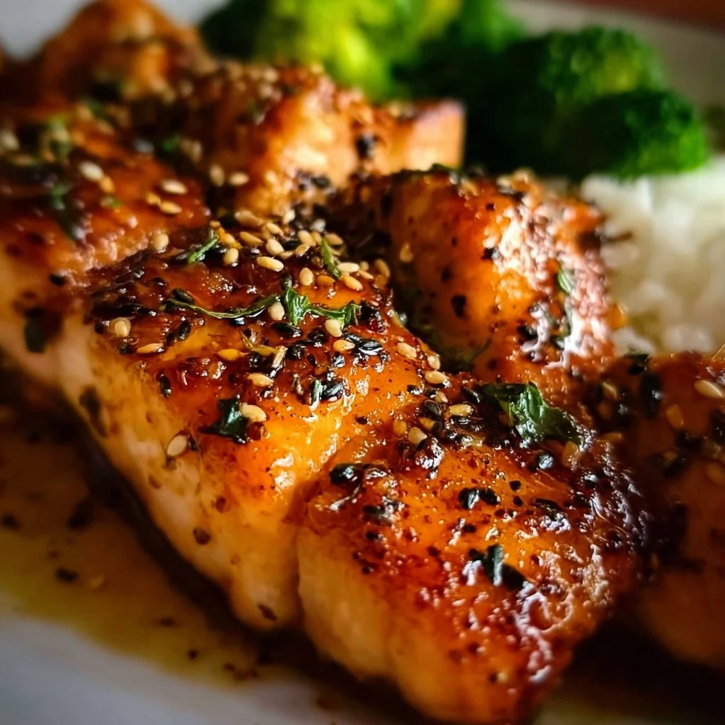 Delicious pan-fried orange salmon served on a plate