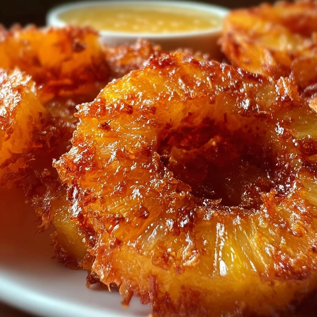 Delicious rum-soaked fried pineapple served as a decadent dessert
