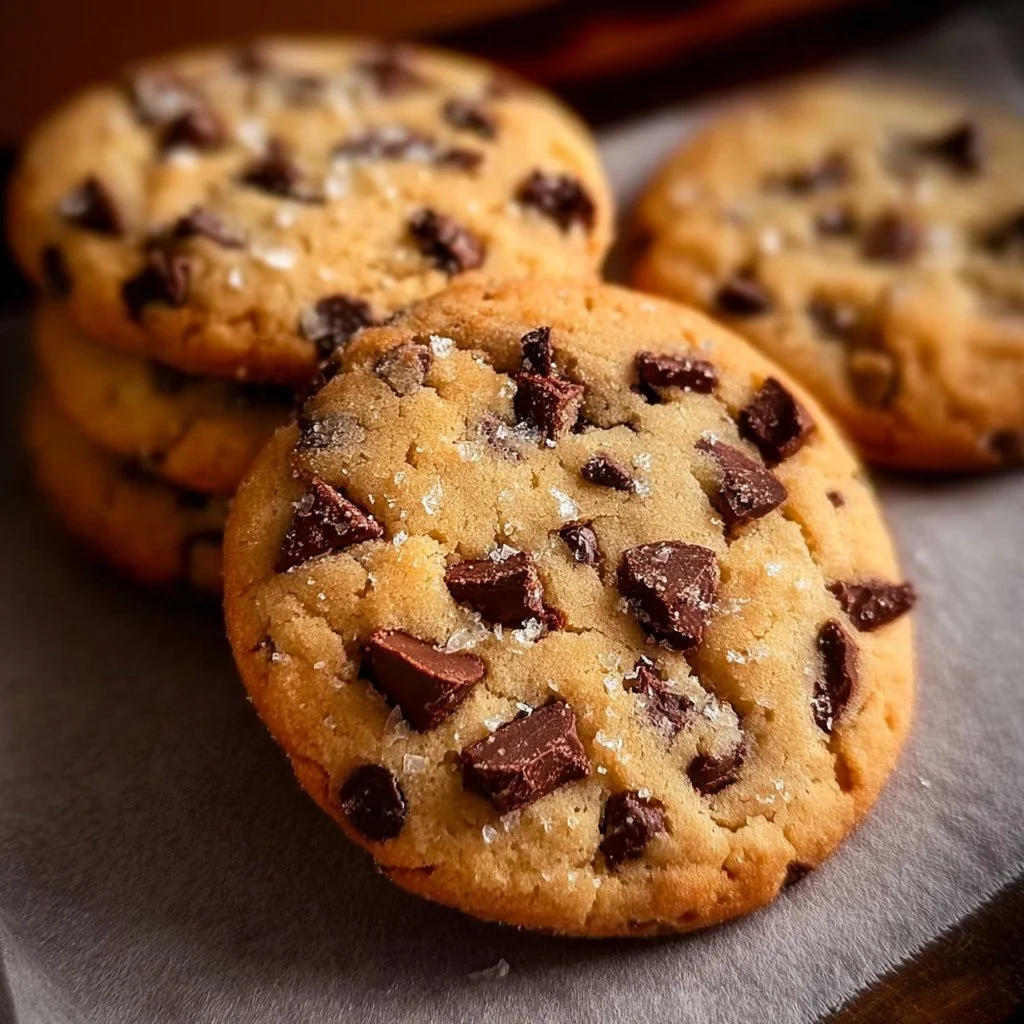 Delicious chocolate chip and toffee shortbread cookies on a plate