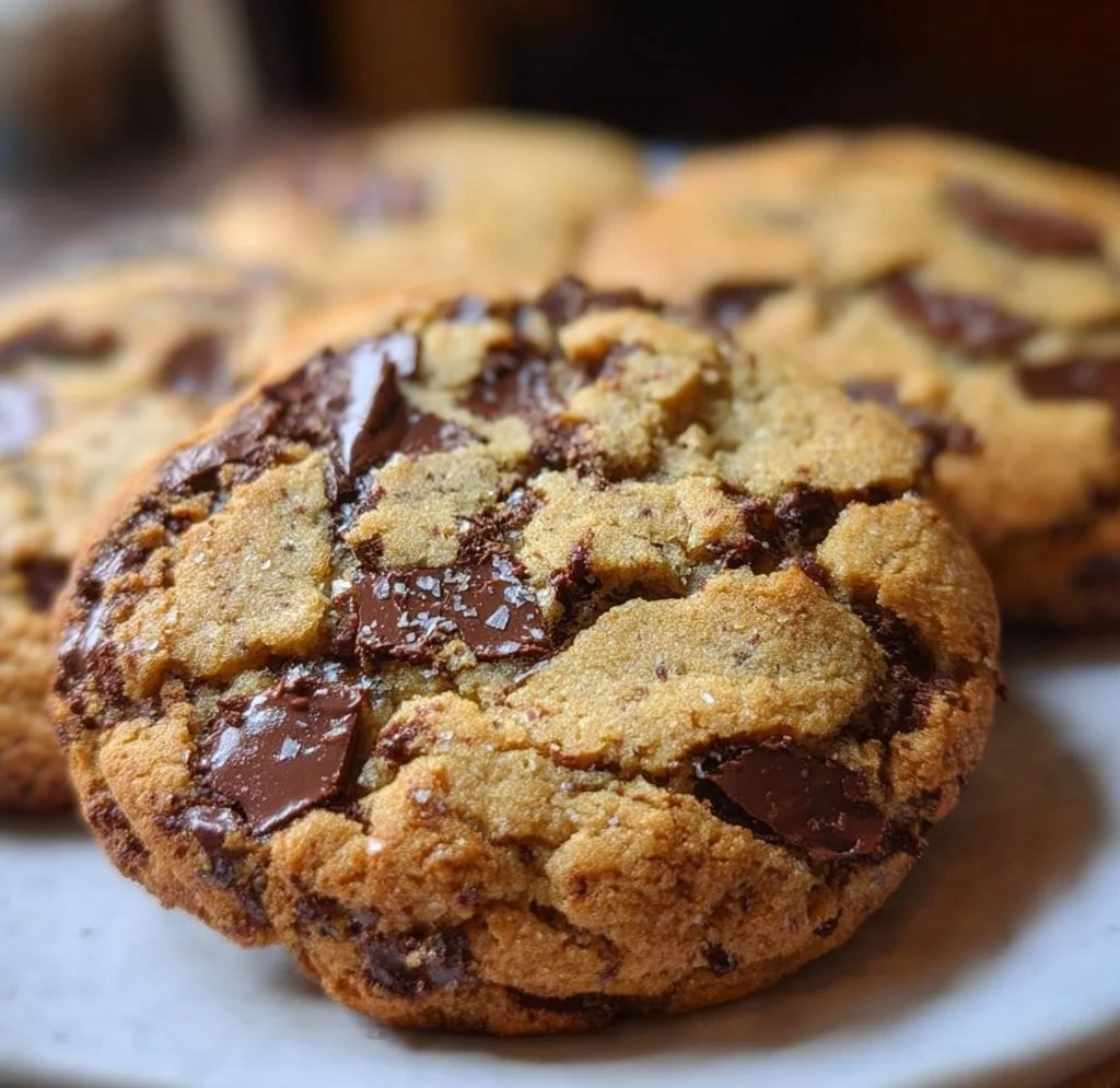 Delicious thick chewy chocolate chip cookies fresh out of the oven.