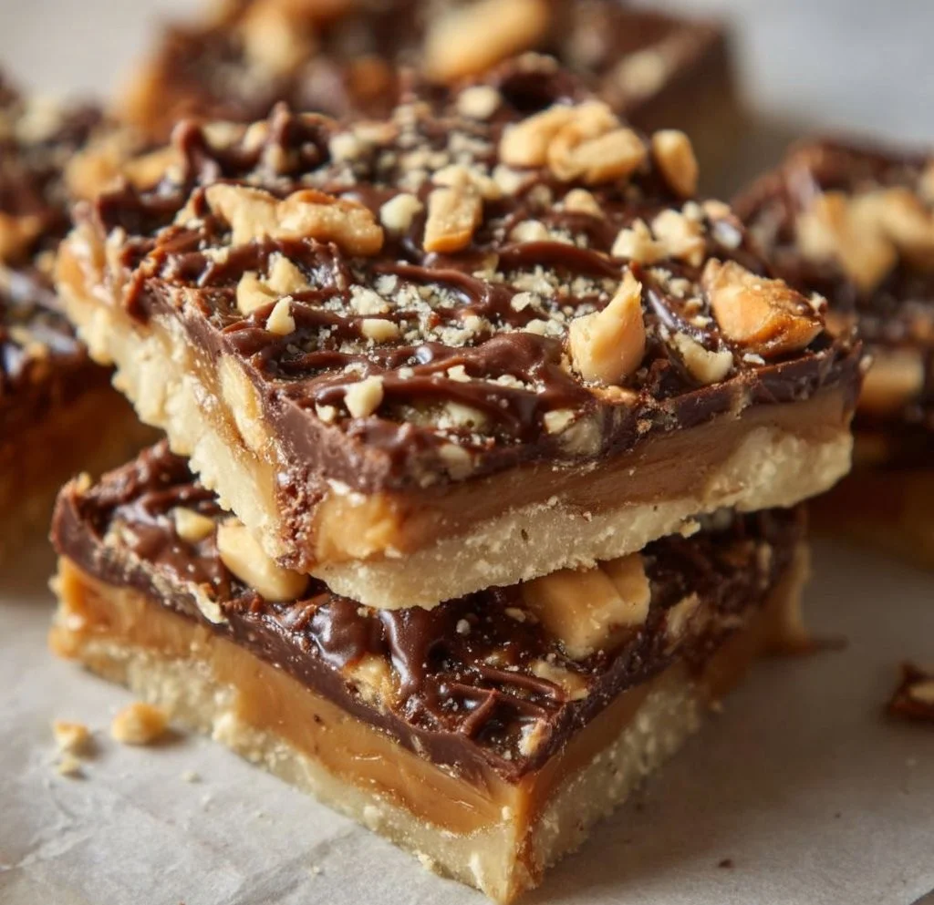 Delicious homemade toffee bars with a crispy top and chewy texture