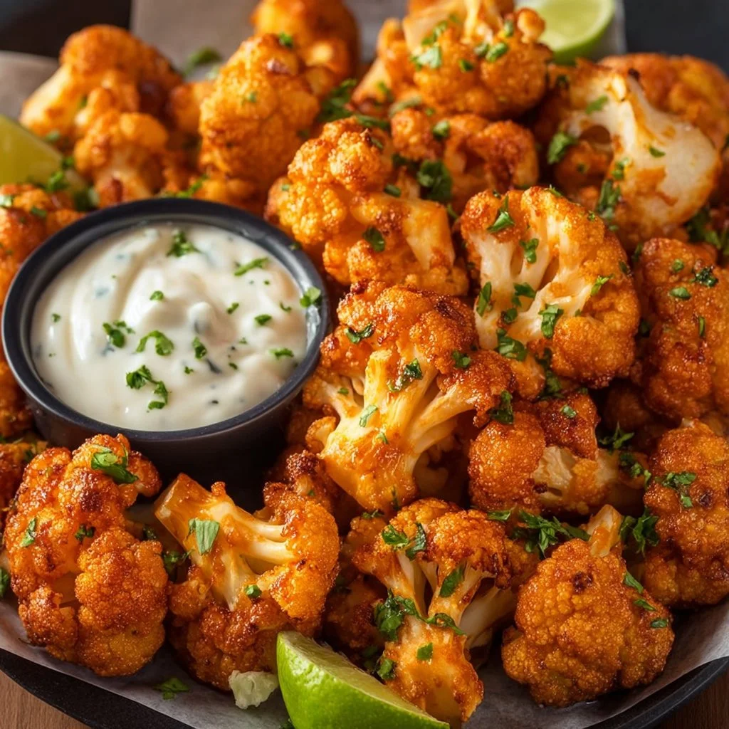 Delicious Air Fryer Buffalo Cauliflower recipe for a healthy appetizer