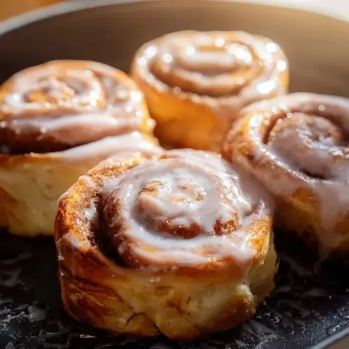 Delicious homemade Air Fryer Cinnamon Rolls ready to enjoy.