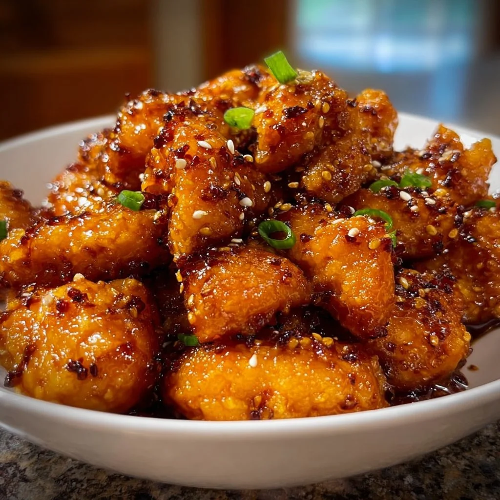 Air Fryer Orange Chicken Glazed recipe featuring crispy chicken and tangy orange sauce