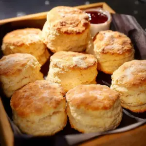 Freshly baked scones made using an air fryer recipe