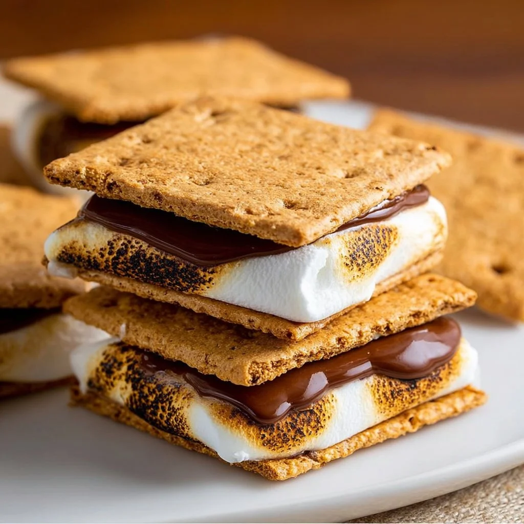 Delicious Air Fryer S'mores with melted chocolate and gooey marshmallows