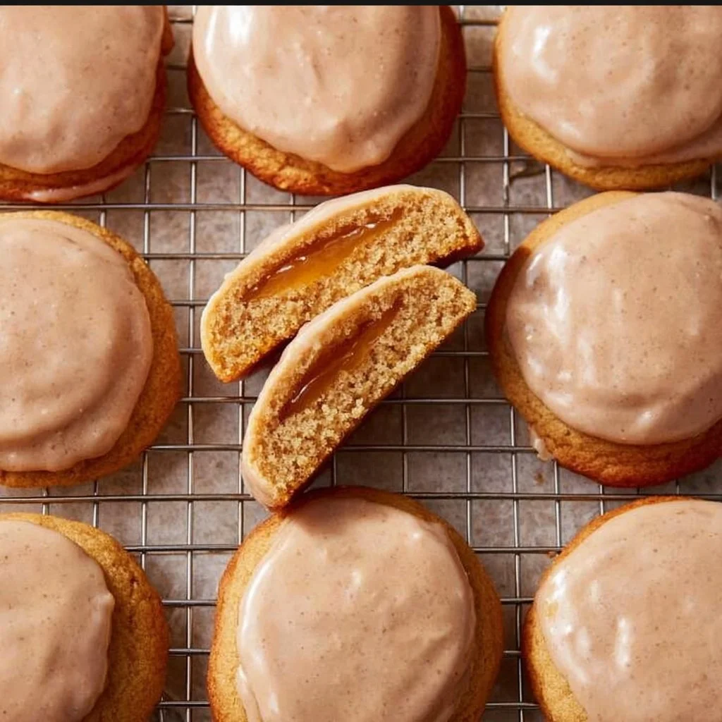 Brown Sugar Pop Tart Cookies with frosting and sprinkles, fresh from the oven.