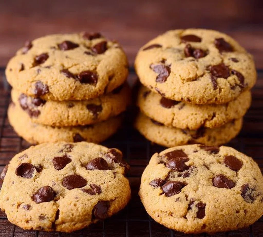 Delicious homemade Chocolate Chip Cookies fresh out of the oven.