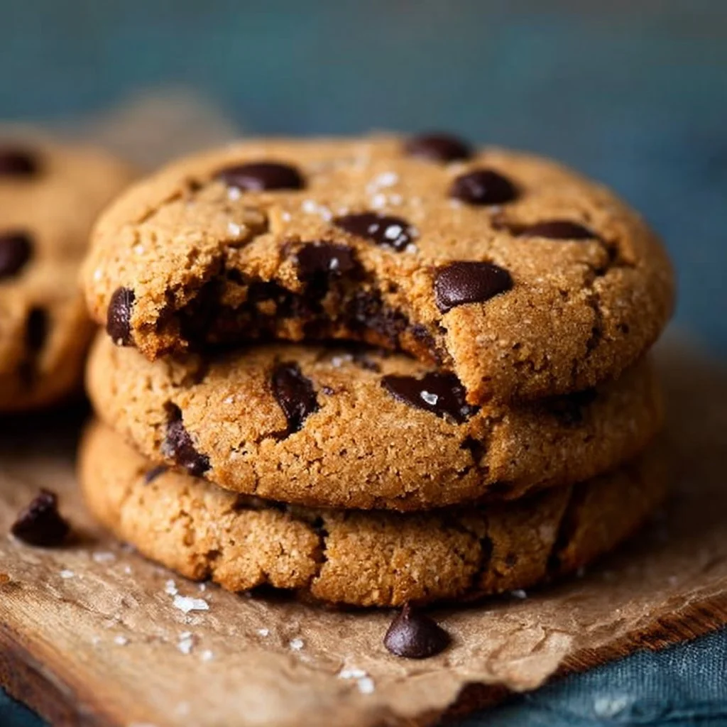 Delicious chocolate chip protein cookies on a plate