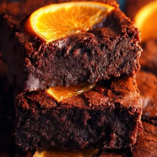 Delicious Chocolate Orange Brownies on a plate