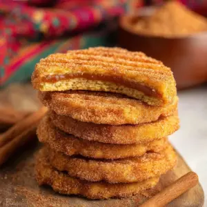 Tasty churro cookies sprinkled with cinnamon sugar, enhancing their sweet flavor.