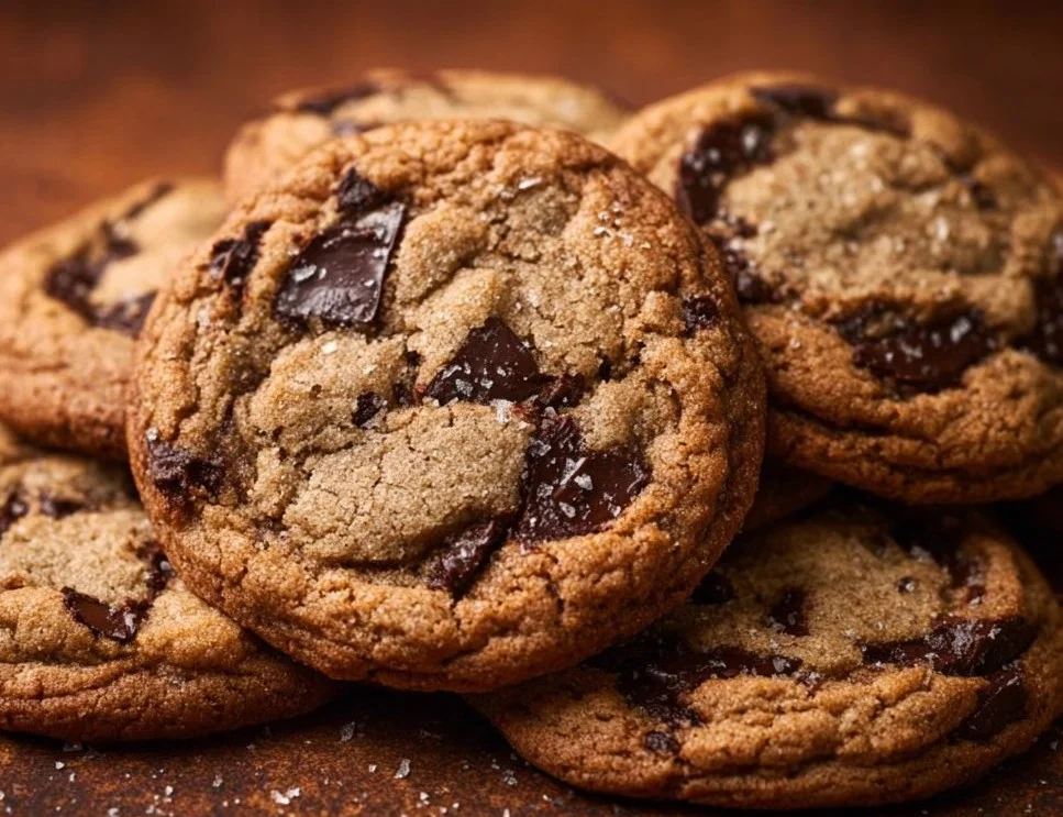 Freshly baked Cinnamon Chocolate Chip Cookies on a cooling rack