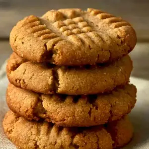 Delicious easy keto low-carb peanut butter cookies on a plate
