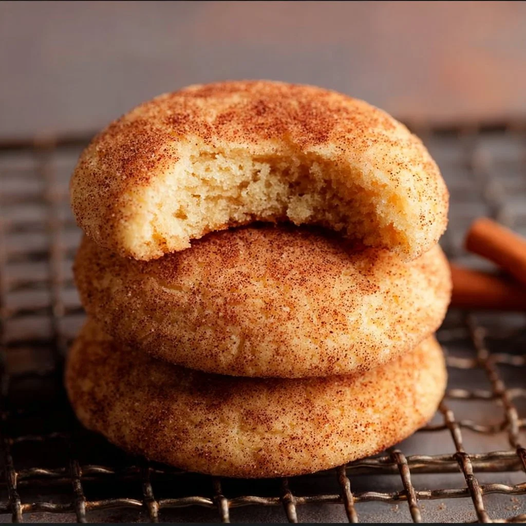 Freshly baked easy snickerdoodles with cinnamon sugar topping
