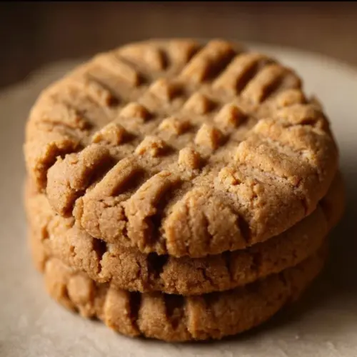 Flourless peanut butter cookies fresh out of the oven on a cooling rack.