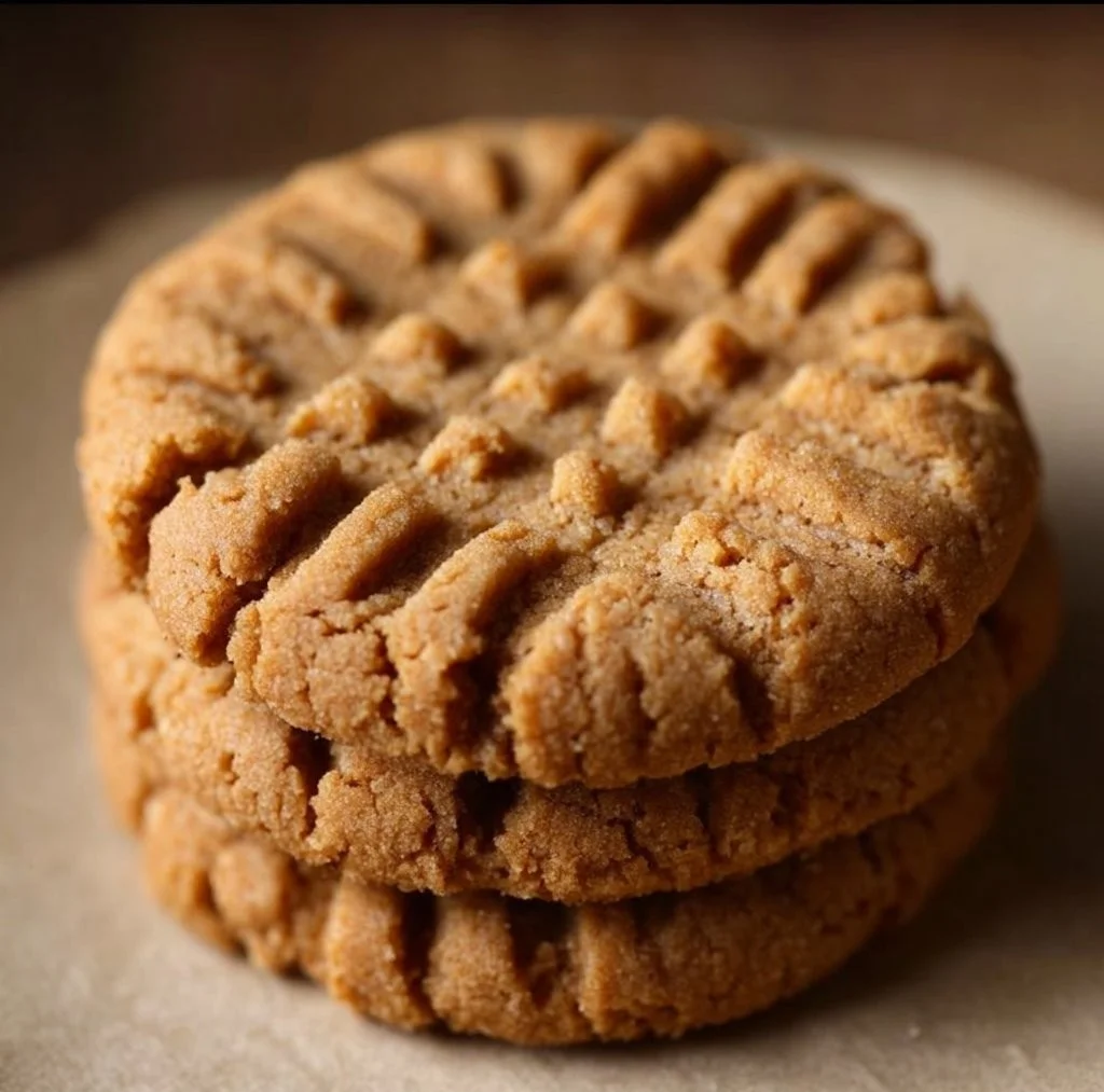 Flourless peanut butter cookies fresh out of the oven on a cooling rack.