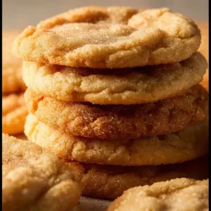 Freshly baked honey cookies on a rustic wooden table