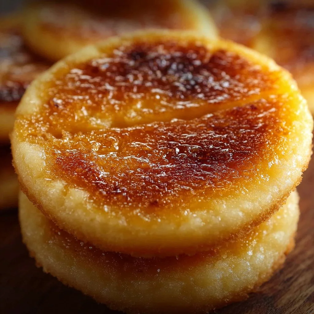 Delicious crème brûlée cookies topped with caramelized sugar crust