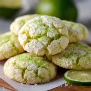 Freshly baked Key Lime Cookies with a zesty lime glaze