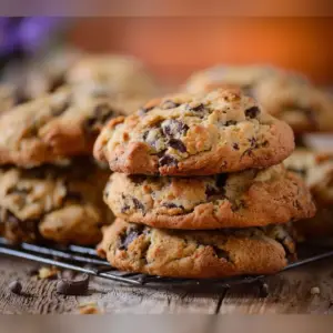 Delicious Levain Bakery-style chocolate chip cookies on a cooling rack