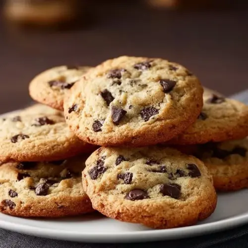 Freshly baked chocolate chip cookies on a cooling rack by Martha Stewart