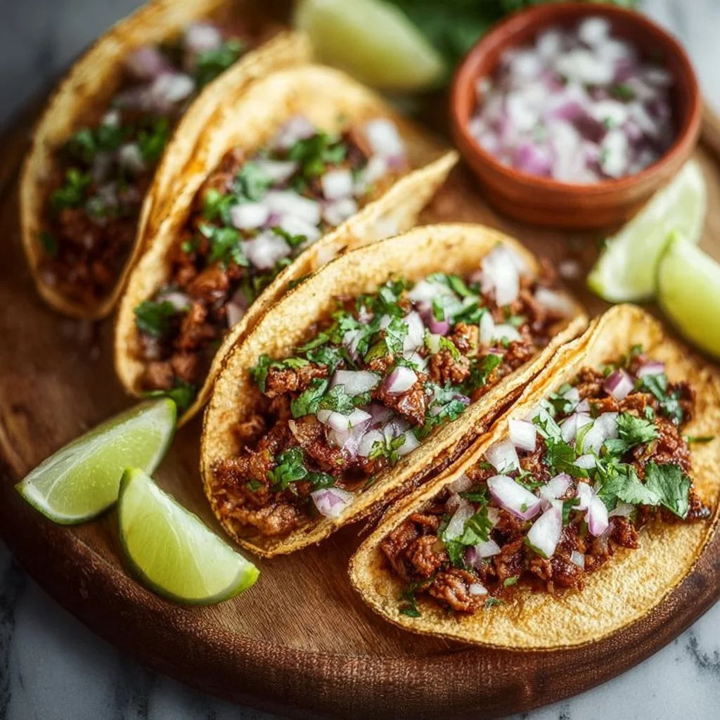 Delicious Mexican street tacos with fresh toppings and flavorful fillings