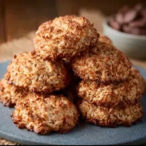 Delicious no-bake coconut cookies made with shredded coconut and chocolate