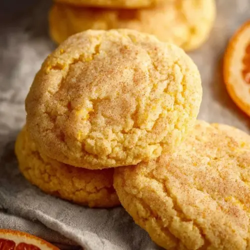 Freshly baked orange cookies with a citrus aroma