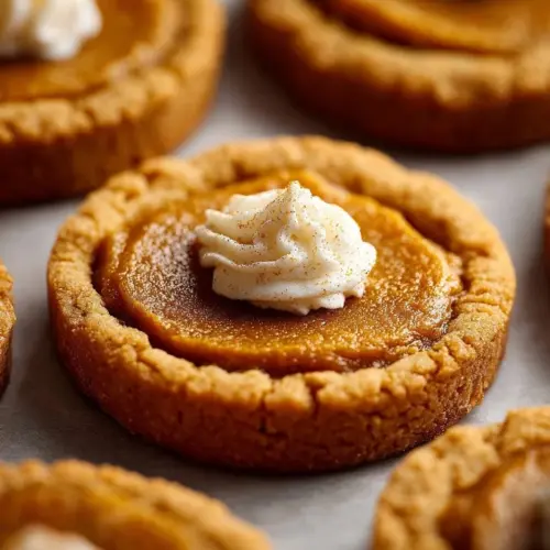 Delicious homemade Pumpkin Pie Cookies on a rustic wooden table