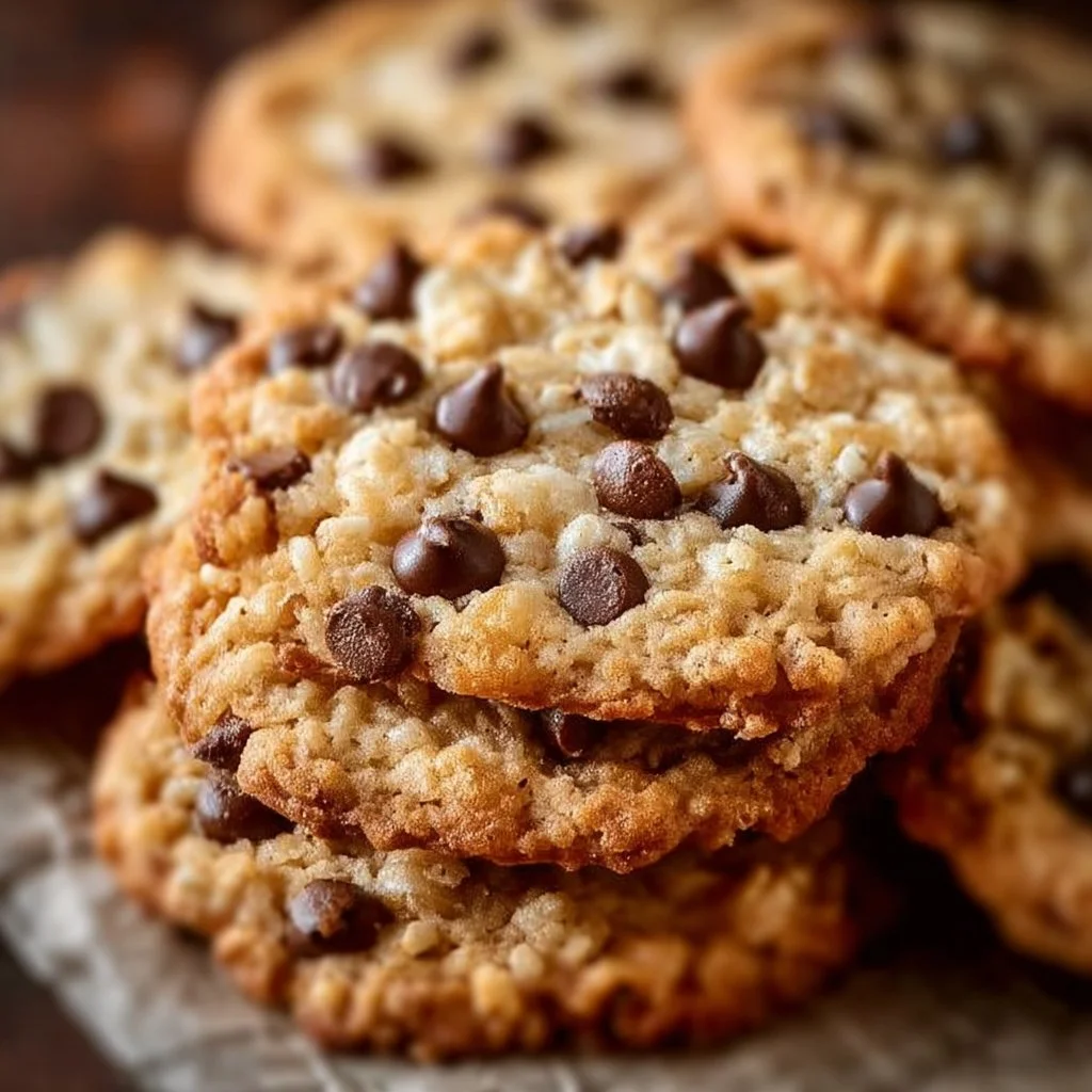 Tray of Rice Krispie chocolate chip cookies fresh out of the oven