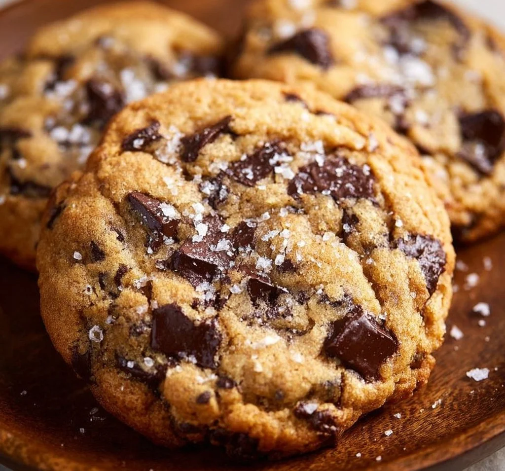 Delicious Sea Salt Chocolate Chip Cookies with melty chocolate chunks