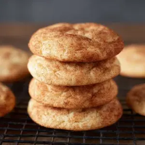 Freshly baked snickerdoodle cookies sprinkled with cinnamon sugar