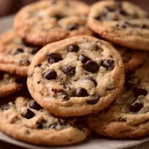 Delicious soft chocolate chip cookies fresh out of the oven