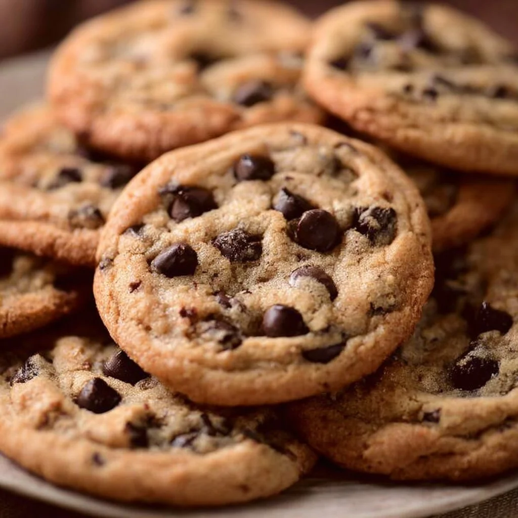 Delicious soft chocolate chip cookies fresh out of the oven