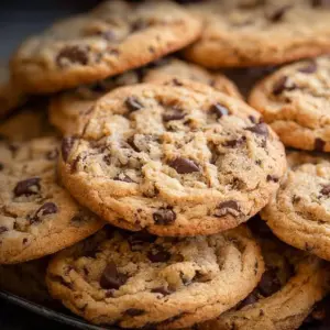 Delicious sugar free chocolate chip cookies on a baking tray
