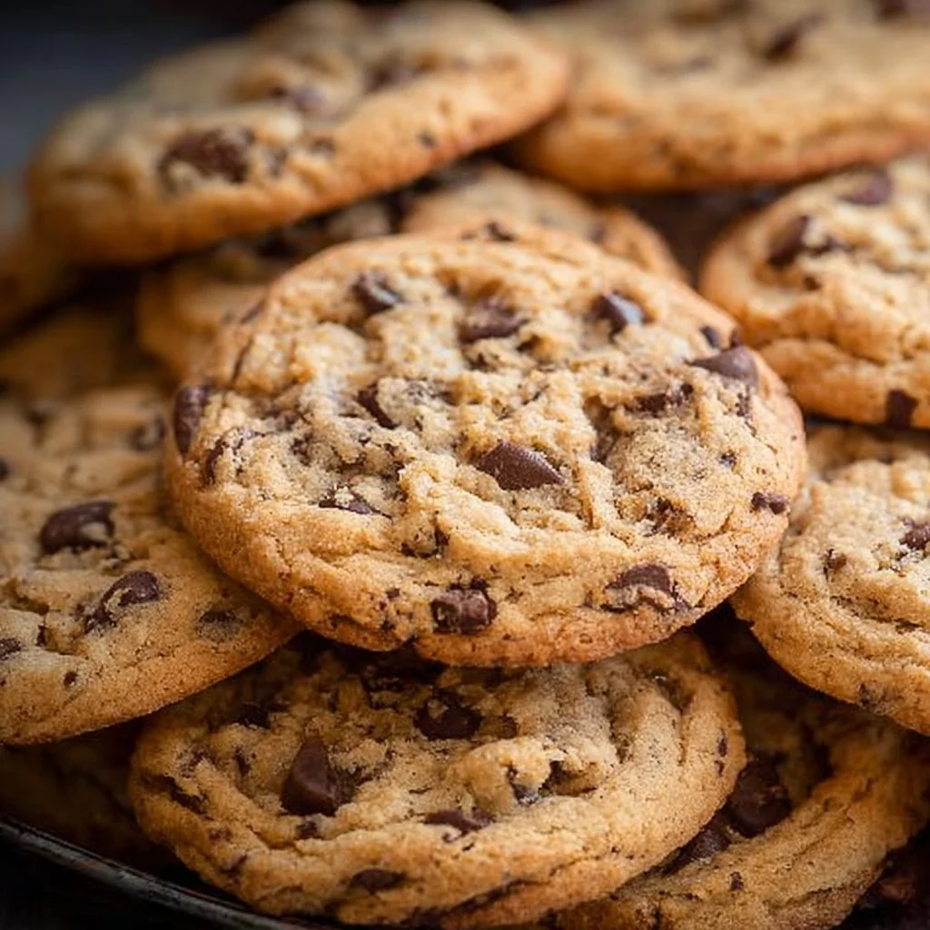 Delicious sugar free chocolate chip cookies on a baking tray