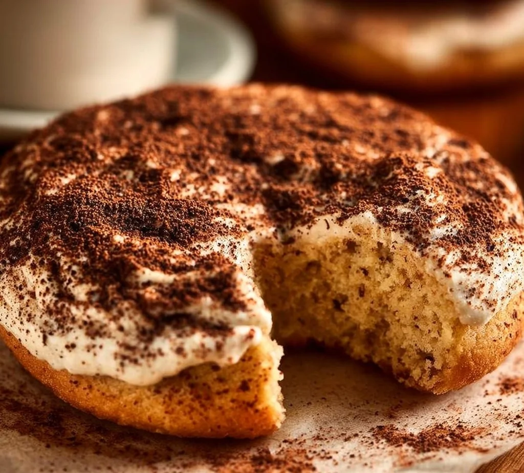 Delicious tiramisu cookies with coffee and mascarpone cream ingredients
